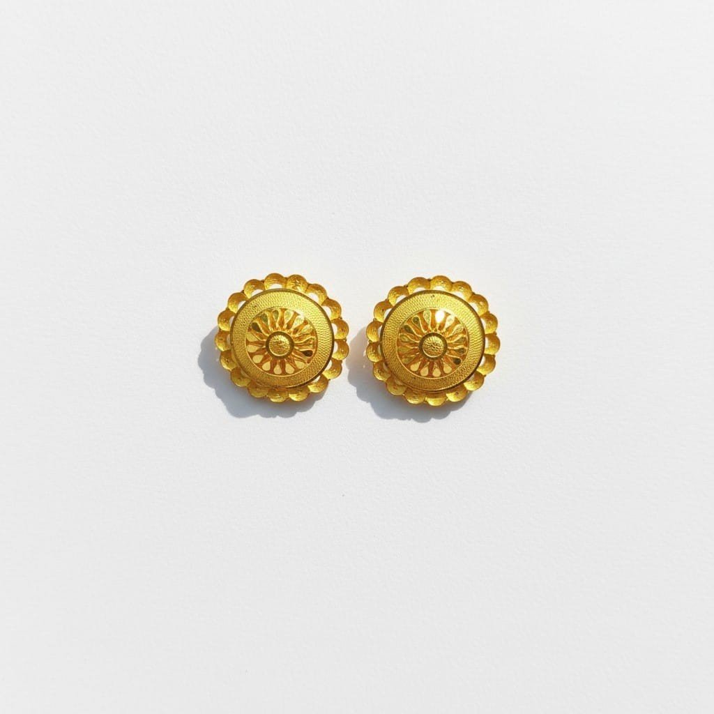 Golden Traditional  Round Earrings
