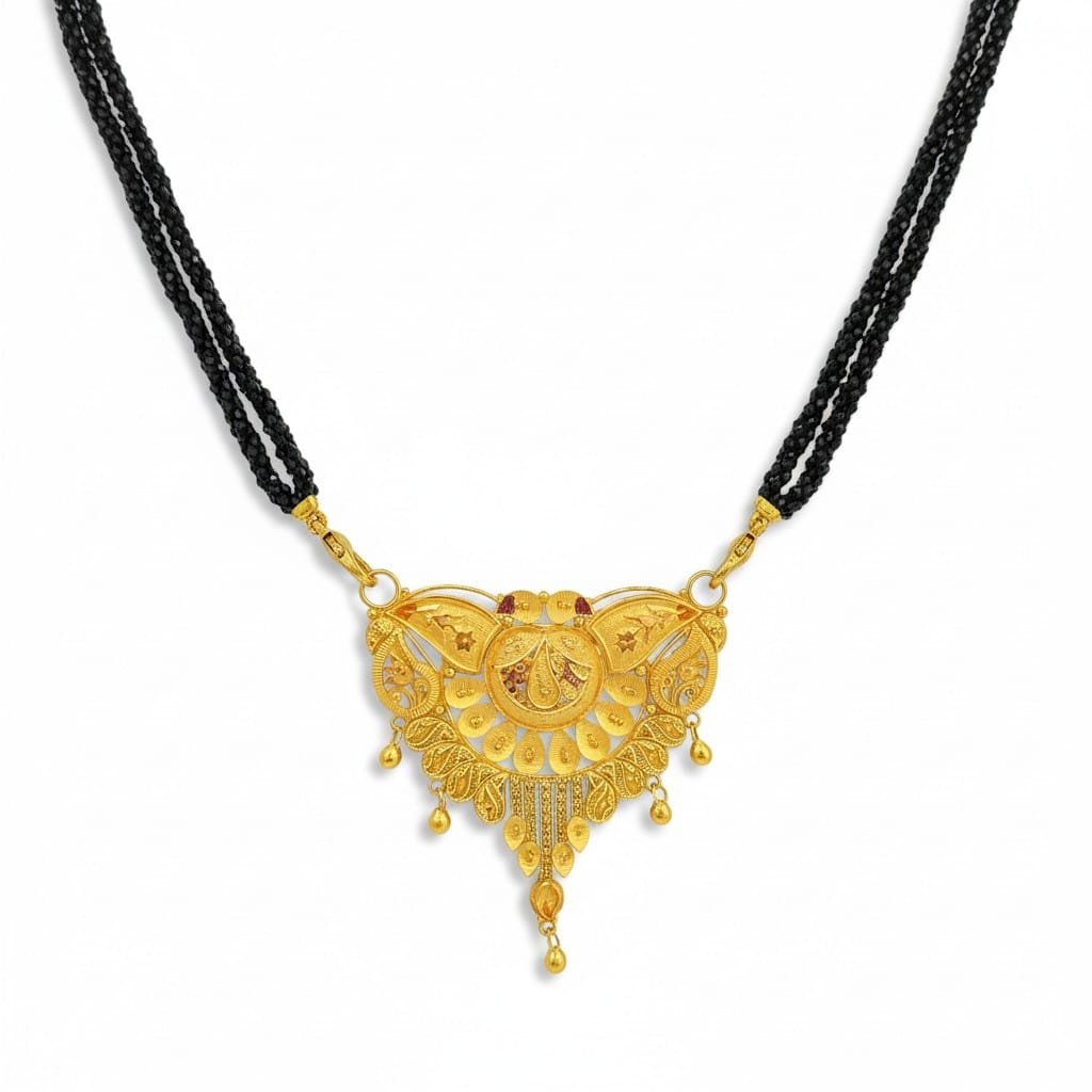 Gold Plated Floral  Design Mangalsutra