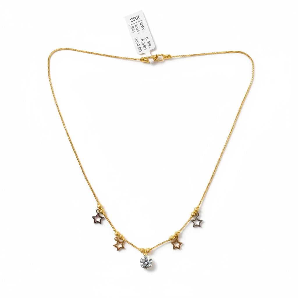 Elegant Gold Black  Bead Mangalsutra  Necklace