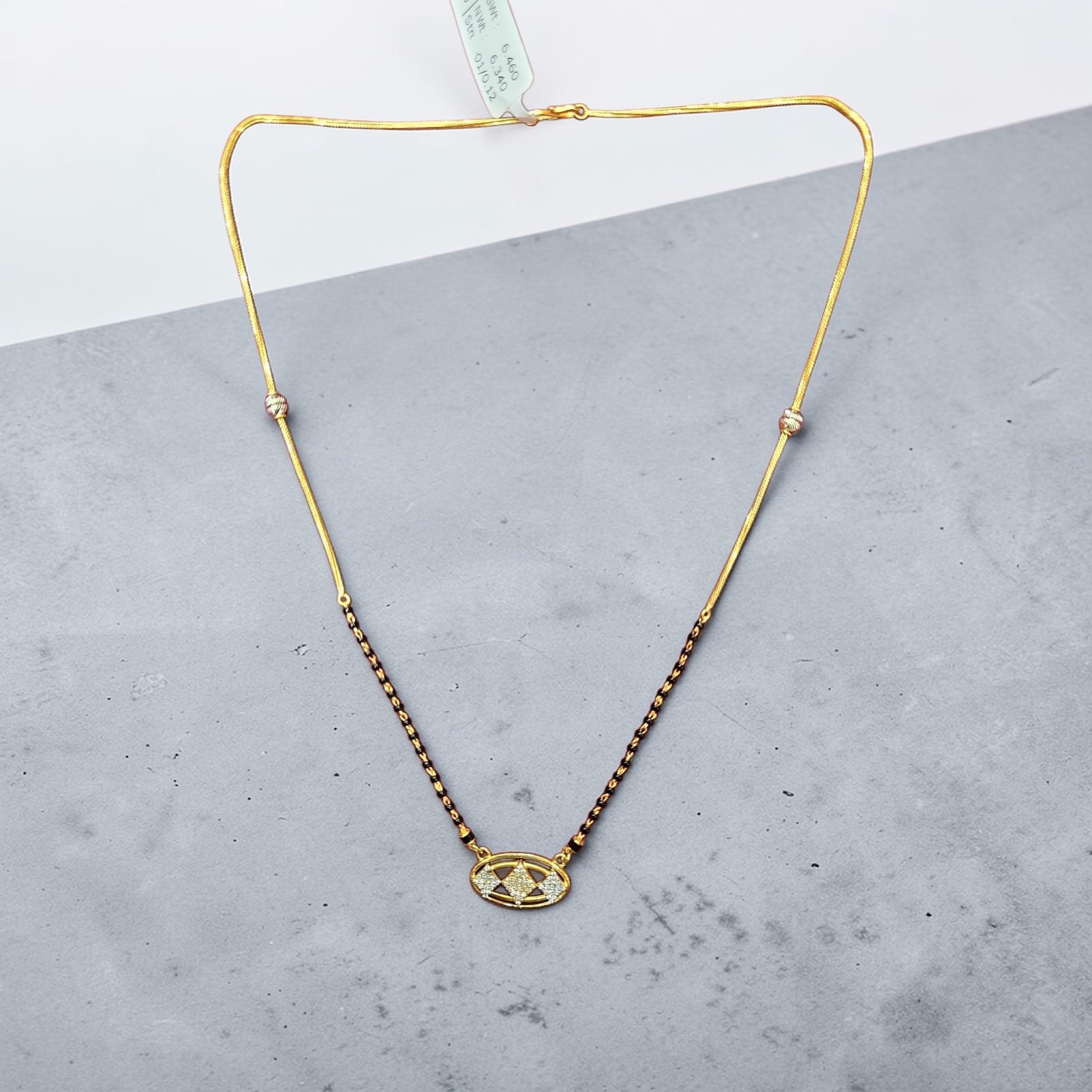 Elegant Gold Black Bead  Pendant Mangalsutra