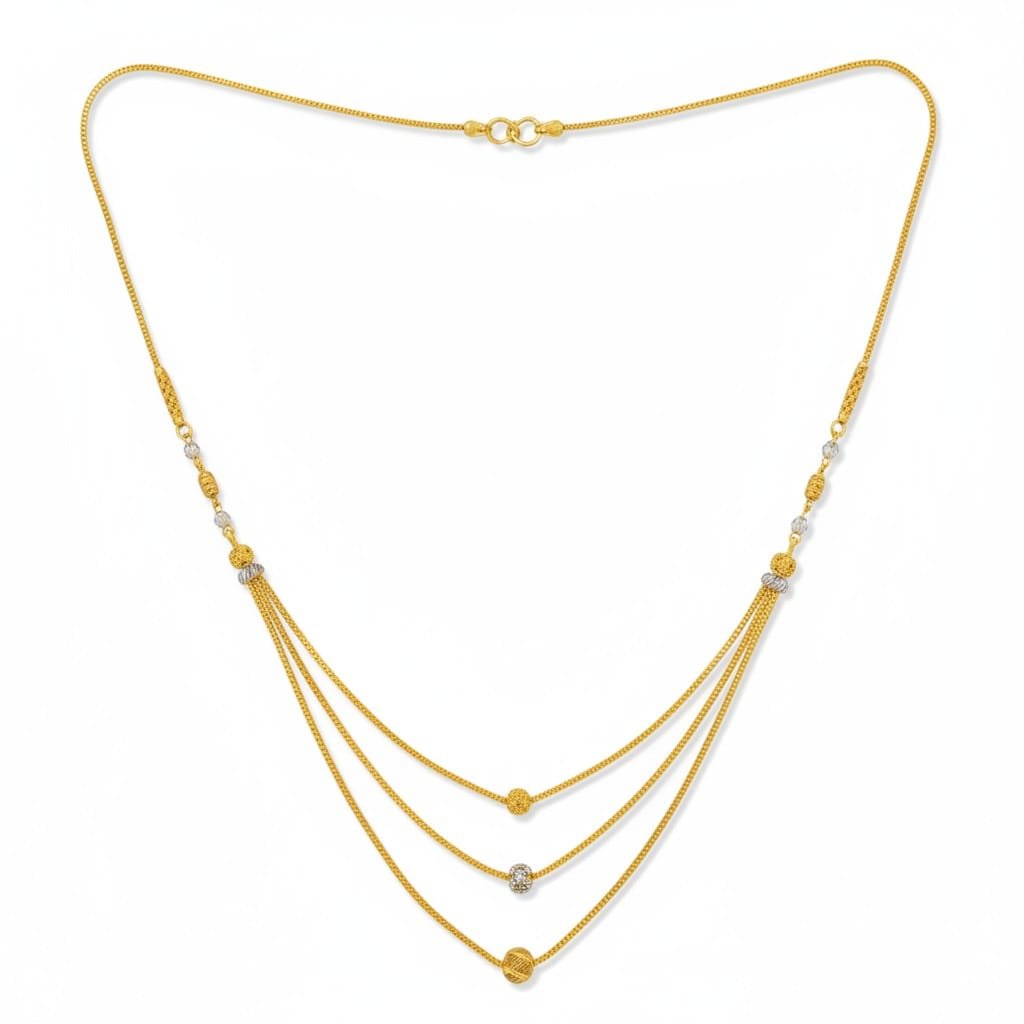 Elegant Triple Layer  Gold Necklace