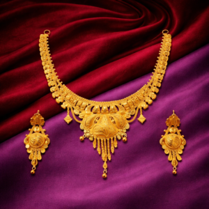 Gold Necklace with Jhala