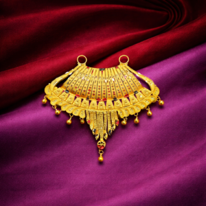 Gold Double Kundan Pendant